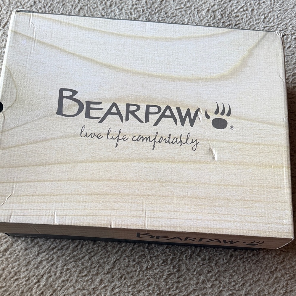 BearPaw Beige Shoe Box with Logo